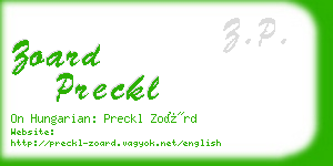 zoard preckl business card